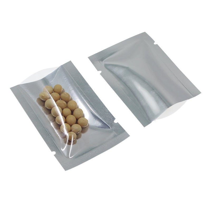 MITOB Silver Aluminum Foil Pouch Heat Seal Front Window Plastic Mini Open Top Flat Vacuum Packaging Mylar Bag Food Small Sample Mylar Storage with Tear Notch (200, 6x9cm(2.3x3.5 inch)) - Image 3